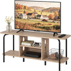 Oak TV Unit 120CM A‑shaped Metal Frame Stands