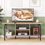 Oak TV Unit 120CM A‑shaped Metal Frame Stands