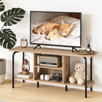 Oak TV Unit 120CM A‑shaped Metal Frame Stands