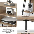 Oak TV Unit 120CM Arch Detail Open Shelves