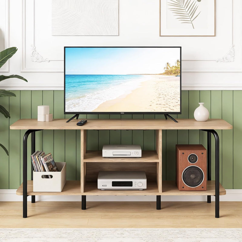 Oak TV Unit 120CM Arch Detail Open Shelves