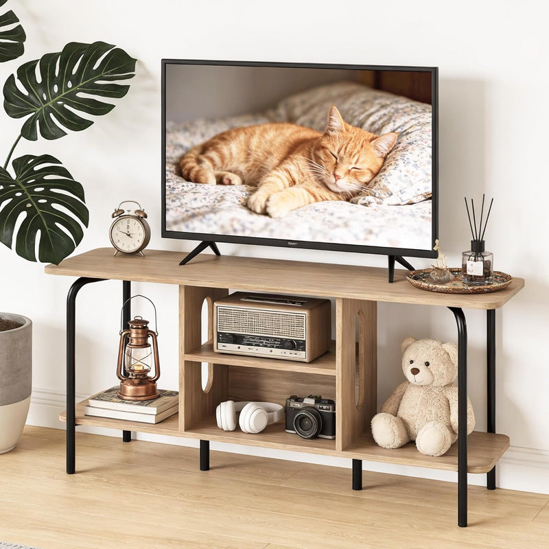 Oak TV Unit 120CM Arch Detail Open Shelves