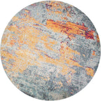 Ochre Mottled Rug Distressed Abstract Boho Terracotta Living