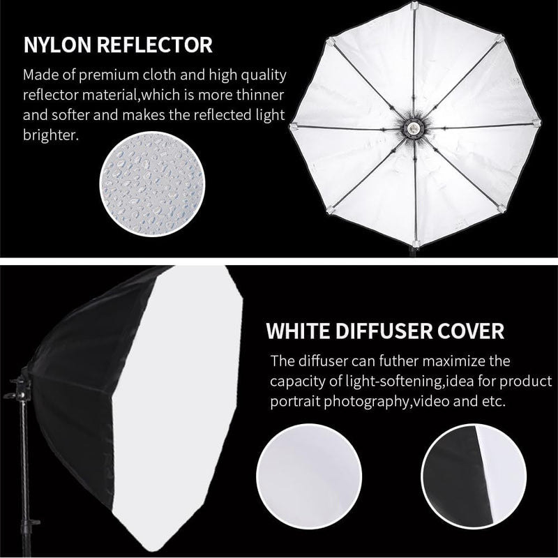 Octagonal Softbox Lighting Kit 27.5" Professional Soft Box (2 Pack)