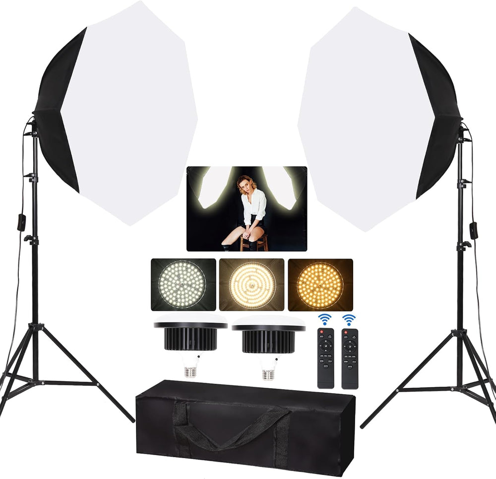 Octagonal Softbox Lighting Kit 27.5" Professional Soft Box (2 Pack)