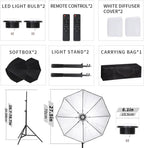 Octagonal Softbox Lighting Kit 27.5" Professional Soft Box (2 Pack)