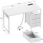 Computer Desk with Drawers Office 2 Sockets