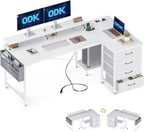 Corner Desk with Drawers L Shaped Computer