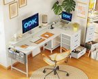 Corner Desk with Drawers L Shaped Computer