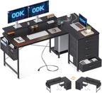 Corner Desk with Drawers L Shaped Computer