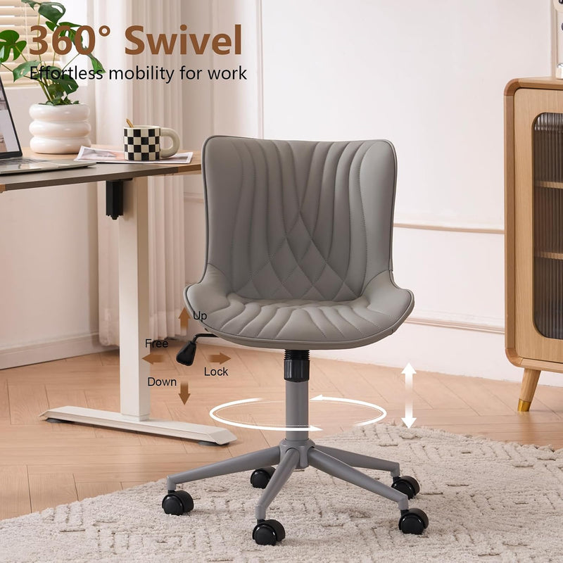Office Chair Adjustable Armless Desk Chairwith Wheels All