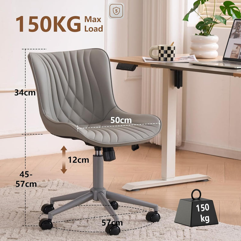 Office Chair Adjustable Armless Desk Chairwith Wheels All