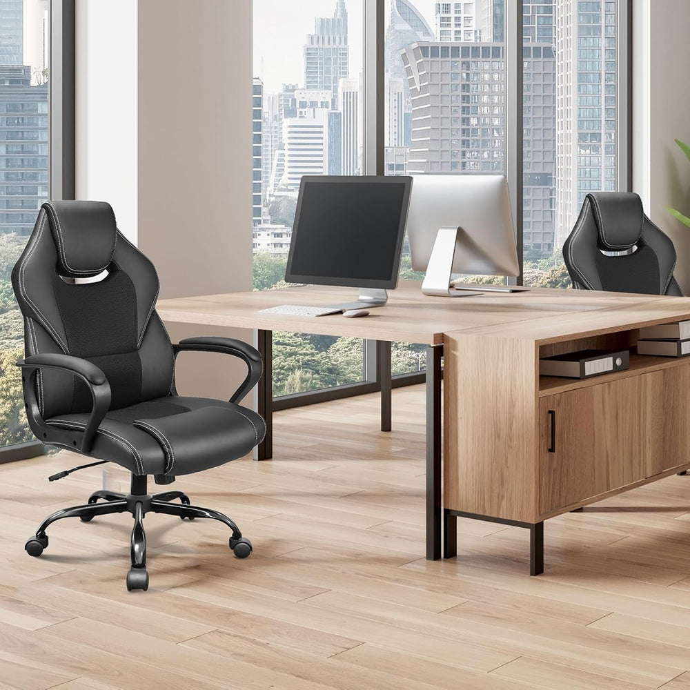 Office Chair PU Leather Ergonomic Computer Desk Comfortable