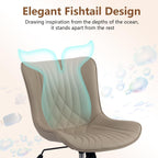 Office Chair Adjustable Ergonomic Desk Armless PU Leather