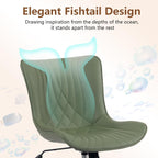 Office Chair Adjustable Ergonomic Desk Armless PU Leather