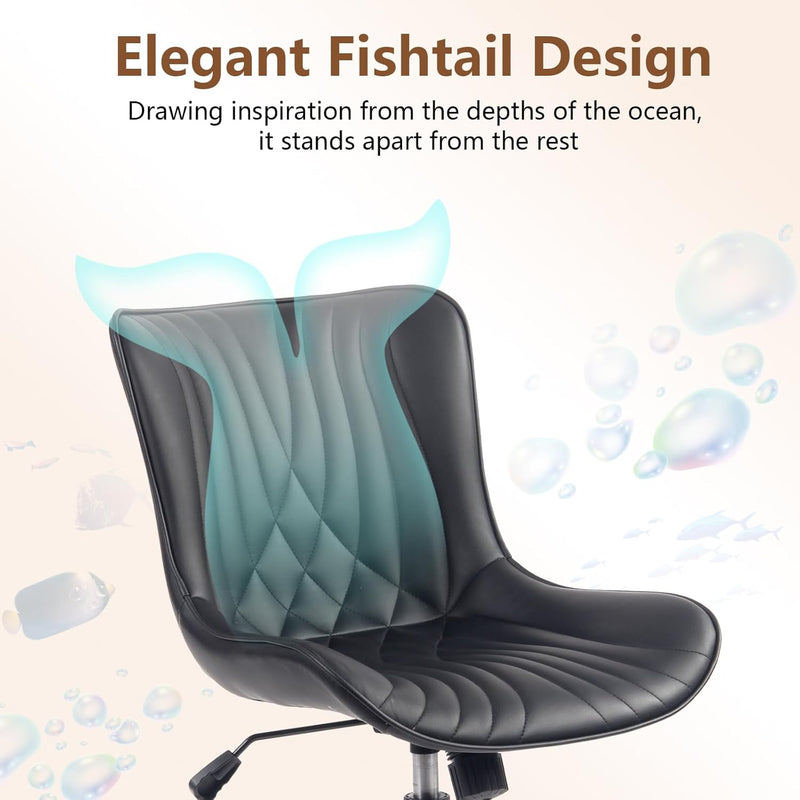 Office Chair Adjustable Armless Desk Chairwith Wheels All