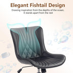 Office Chair Adjustable Ergonomic Desk Armless PU Leather