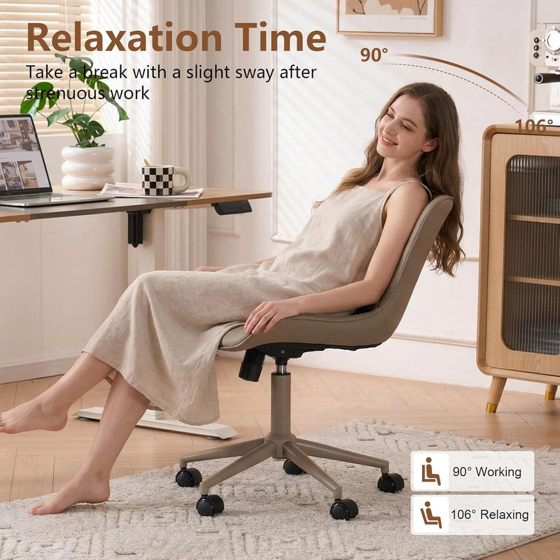Office Chair Adjustable Armless Desk Chairwith Wheels All