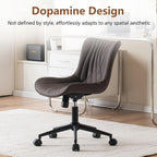 Office Chair Adjustable Ergonomic Desk Armless PU Leather