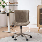 Office Chair Adjustable Ergonomic Desk Armless PU Leather