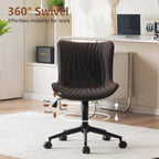 Office Chair Adjustable Ergonomic Desk Armless PU Leather