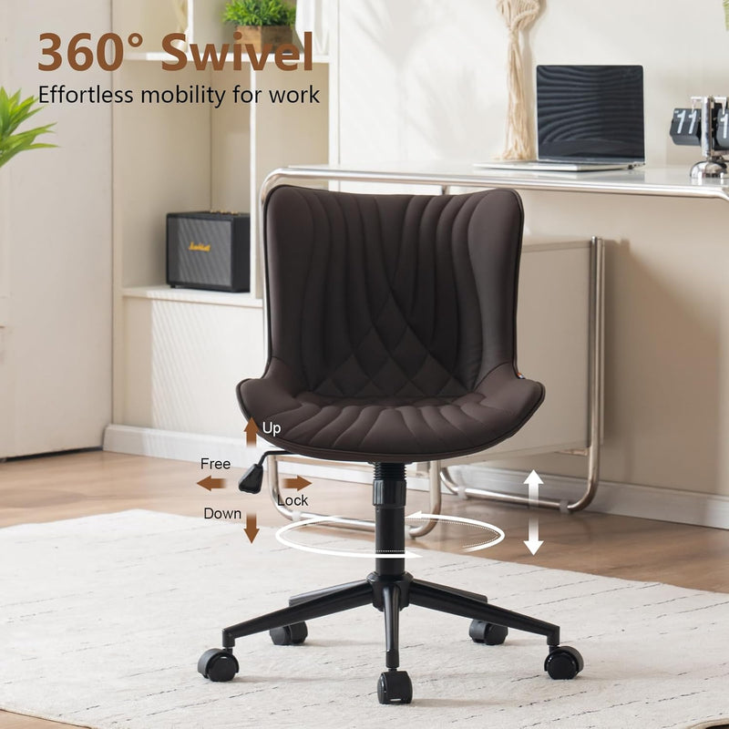 Office Chair Adjustable Armless Desk Chairwith Wheels All