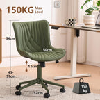 Office Chair Adjustable Ergonomic Desk Armless PU Leather