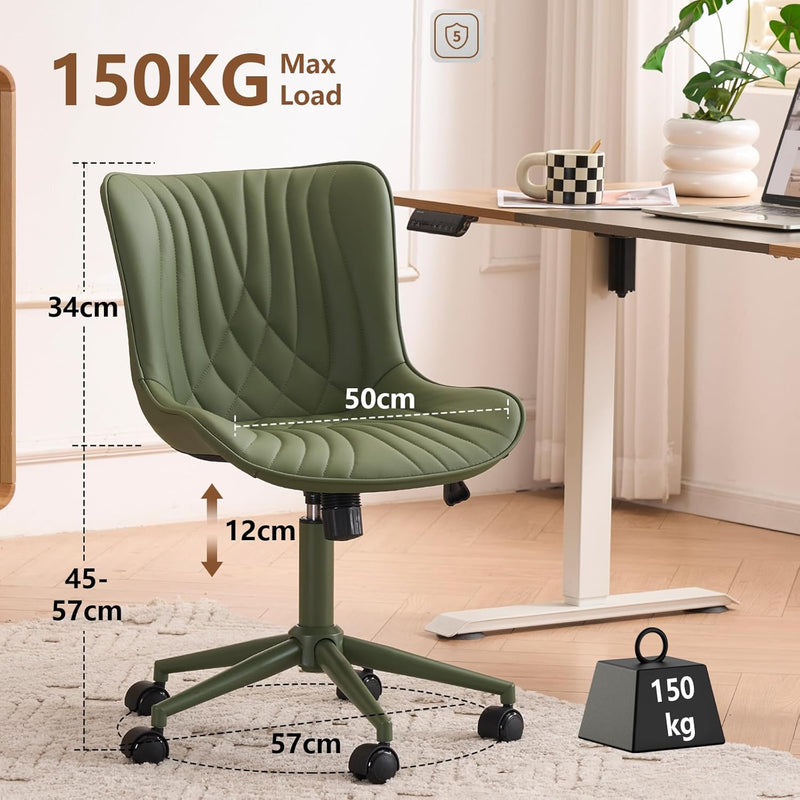 Office Chair Adjustable Armless Desk Chairwith Wheels All