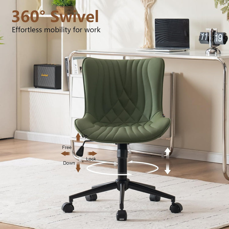Office Chair Adjustable Armless Desk Chairwith Wheels All