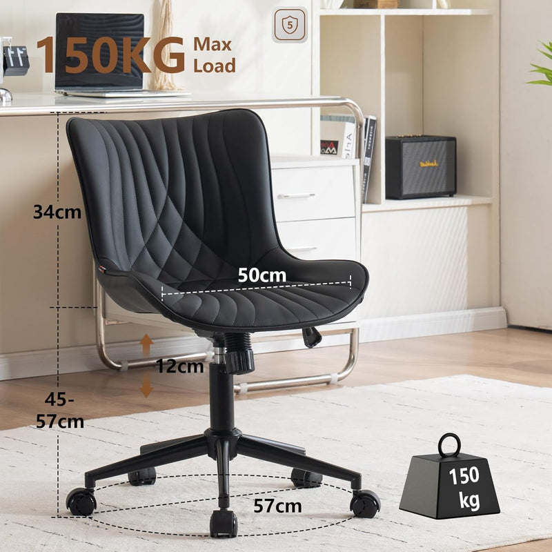 Office Chair Adjustable Armless Desk Chairwith Wheels All