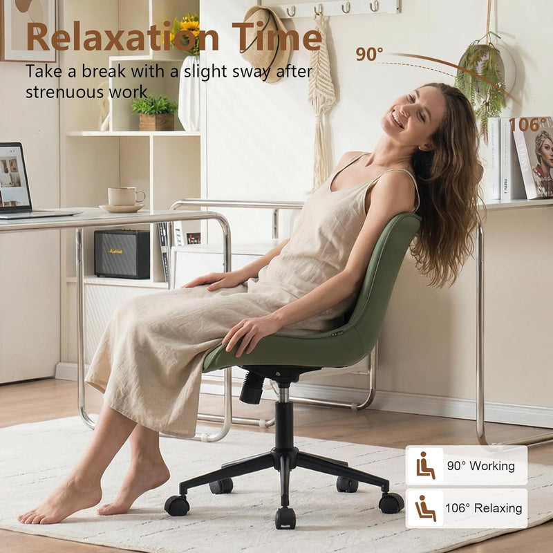 Office Chair Adjustable Armless Desk Chairwith Wheels All