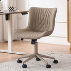 Office Chair Adjustable Ergonomic Desk Armless PU Leather