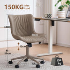 Office Chair Adjustable Ergonomic Desk Armless PU Leather
