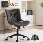 Office Chair Adjustable Ergonomic Desk Armless PU Leather