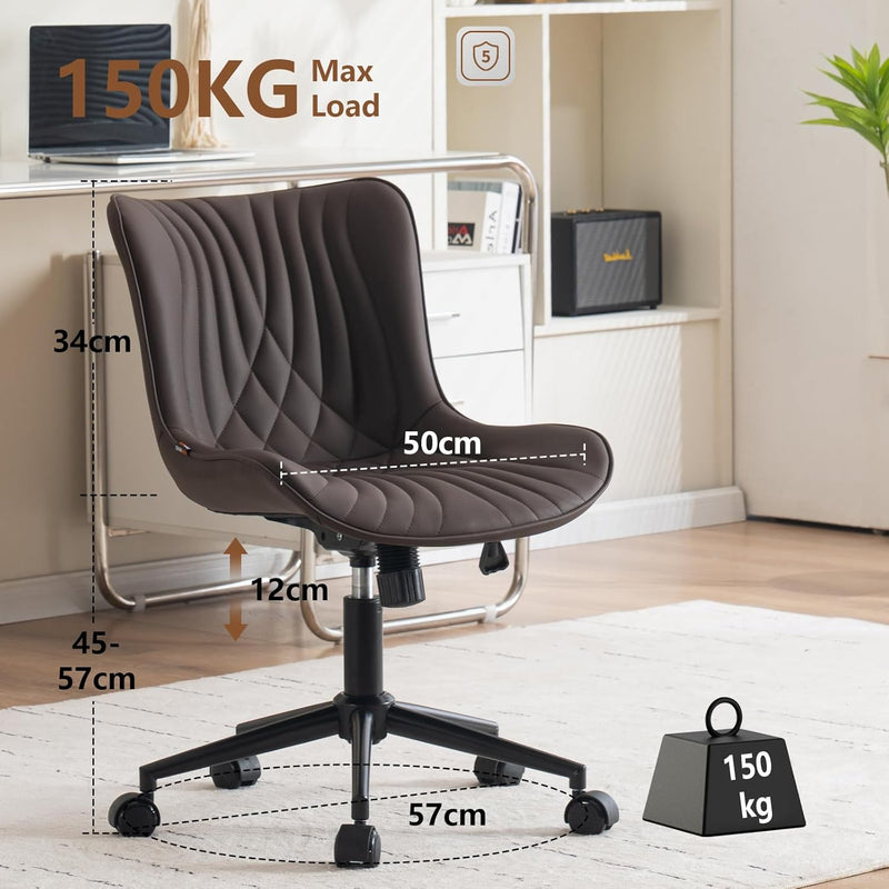 Office Chair Adjustable Armless Desk Chairwith Wheels All