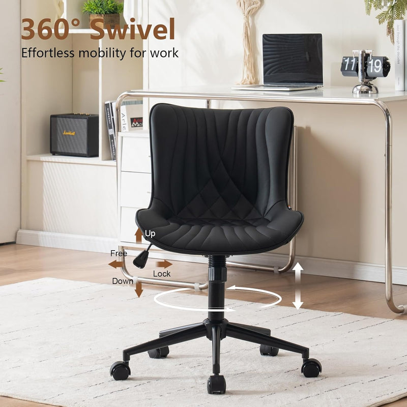 Office Chair Adjustable Armless Desk Chairwith Wheels All