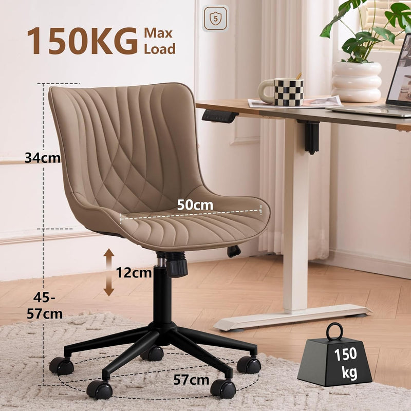 Office Chair Adjustable Armless Desk Chairwith Wheels All