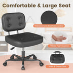 Office Chair Adjustable Swivel Desk Seat PU Leather