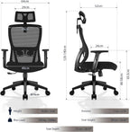 Office Chair Desk with Adjustable Headrest Lumbar Support