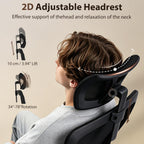 Office Chair Desk with Adjustable Headrest Lumbar Support