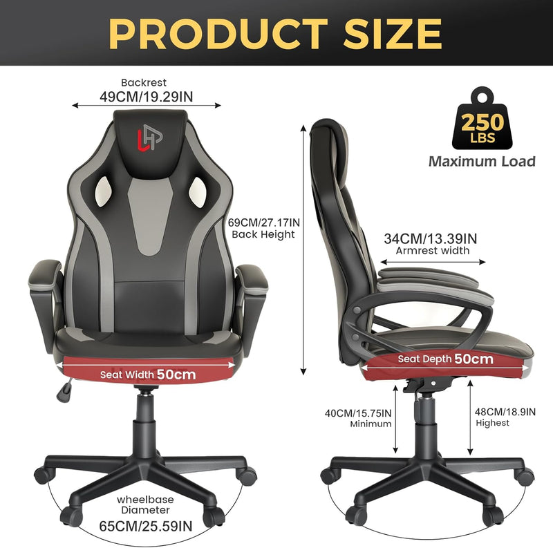Office Chair Ergonomic Computer for Home Height-Adjustable PC