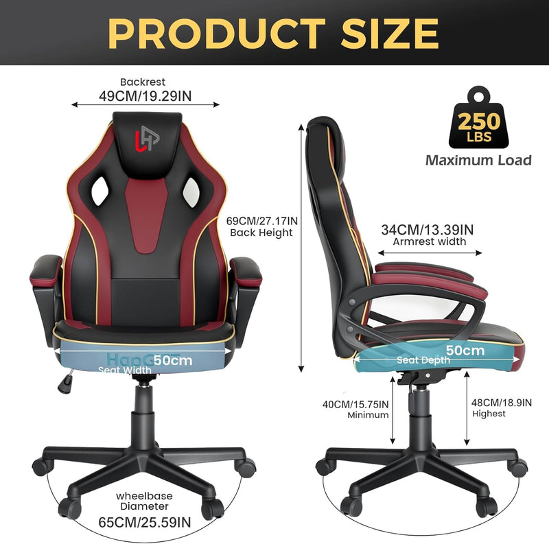 Office Chair Ergonomic Computer for Home Height-Adjustable PC