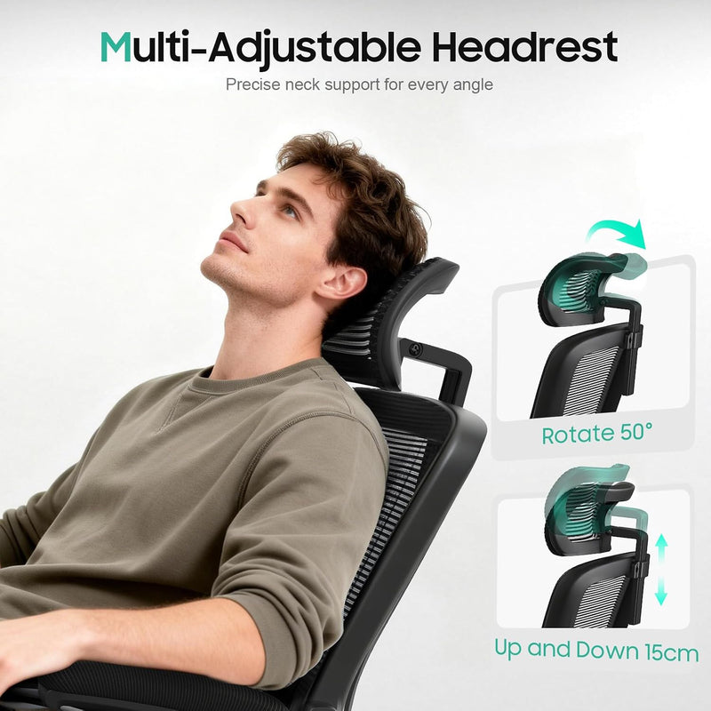 Office Chair Ergonomic Desk -Dual Backrest Design