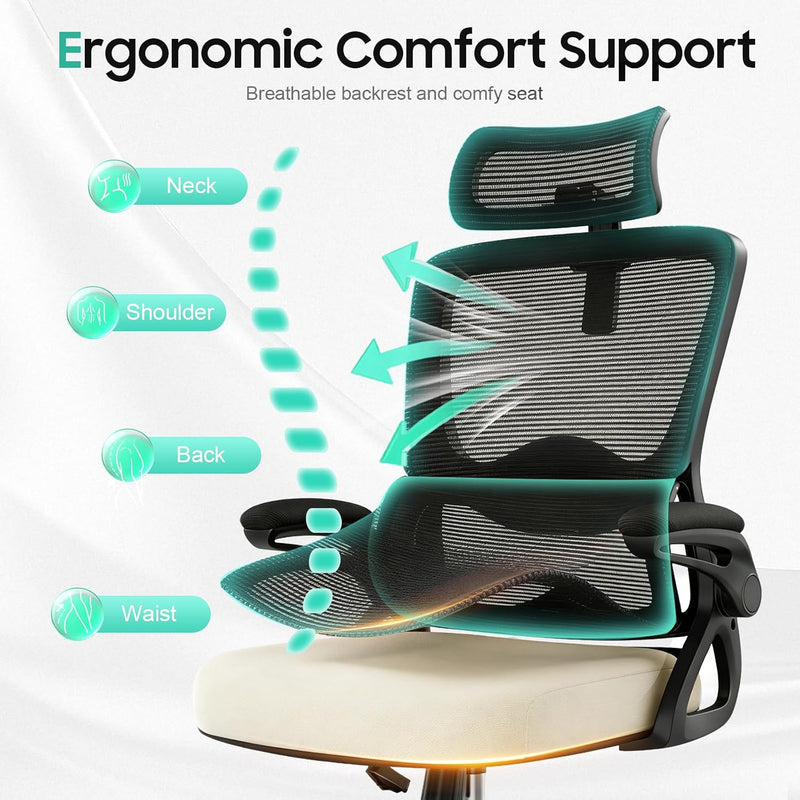 Office Chair Ergonomic Desk -Dual Backrest Design