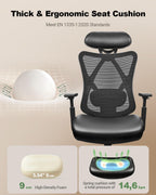 Ergonomic Office Chair High Back Mesh Desk PU
