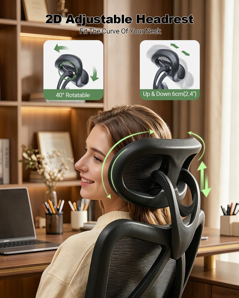 Ergonomic Office Chair High Back Mesh Desk PU