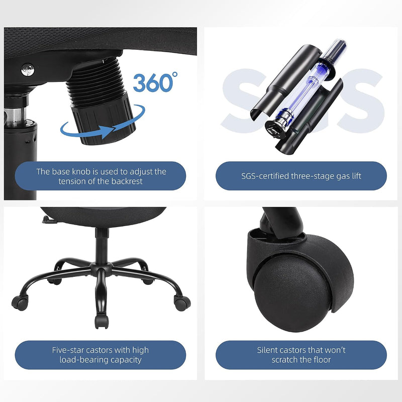 Office Chair Ergonomic Desk Home Mesh Lumbar Support