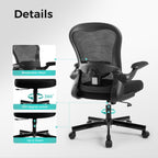 Office Chair Ergonomic Desk with Flip-Up Armrest