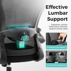 Office Chair Ergonomic Desk with Flip-Up Armrest