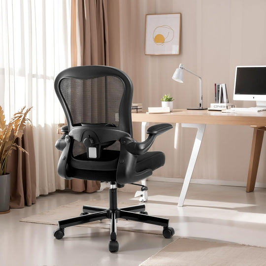Office Chair Ergonomic Desk with Flip-Up Armrest